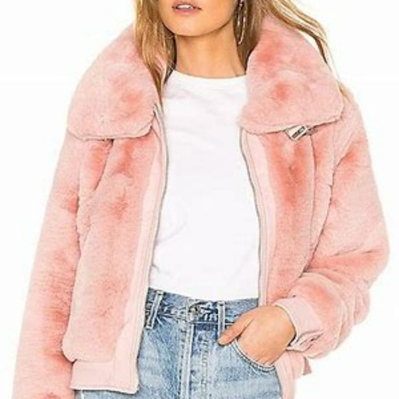 BlankNYC Faux Fur Internet Jacket in Pink Sz Large - New With Tags - Picture 1 of 14